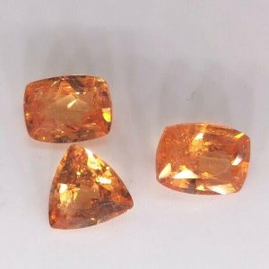 GREAT VALUE LOT 3 PC 3.45 ct SPESSARTITE GARNET  -  BRAZIL