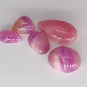 LOT 5 pc 7.15 ct BANDED RHODOCHROSITE  -  BRAZIL