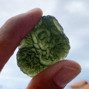 86.75 ct 17.35 gr MOLDAVITE - CZECH REPUBLIC - Rare Sculpture Pattern